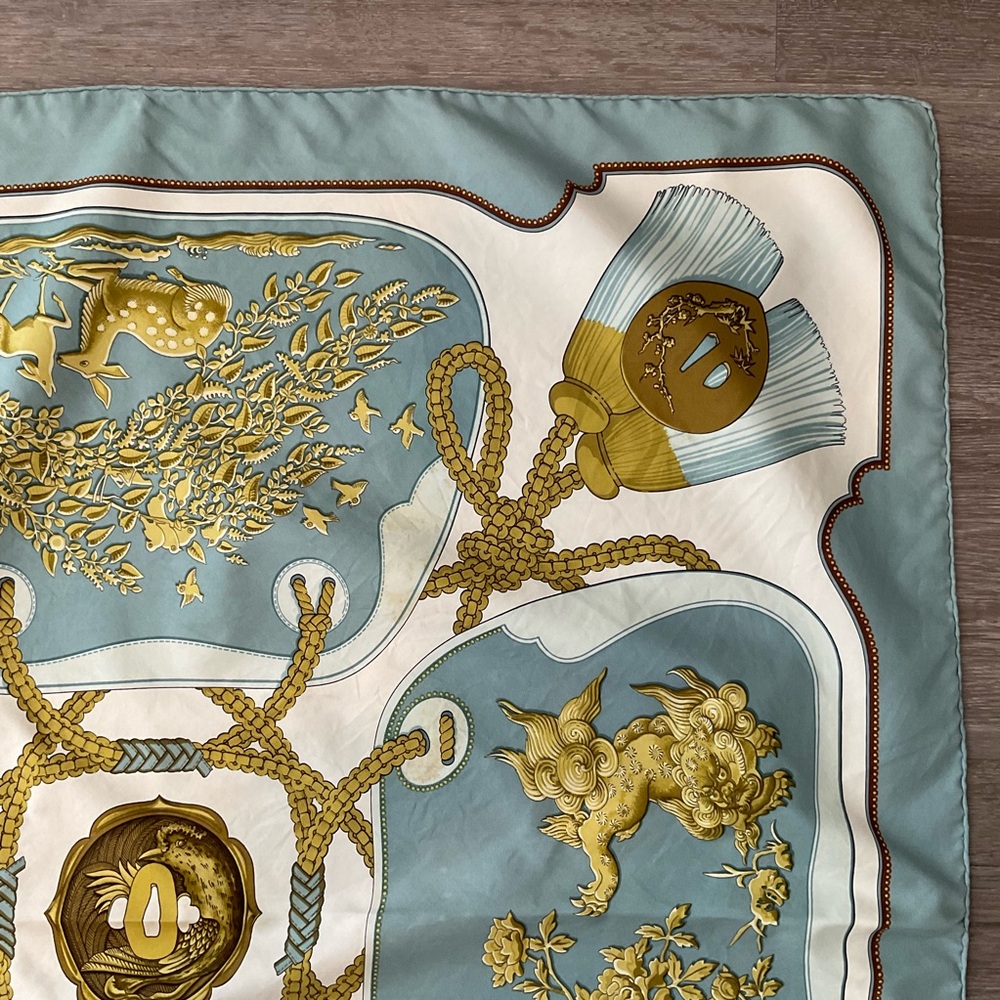 Hermes Tsubas 90cm Silk Scarf. RARE. - Picture 5 of 5